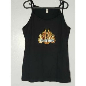 Biker Babe Anvil Womens Graphic Tank Top Black Pre Shrunk Cotton Scoop Neck XL